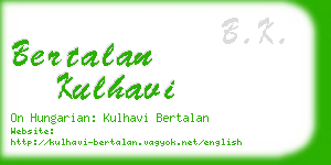 bertalan kulhavi business card